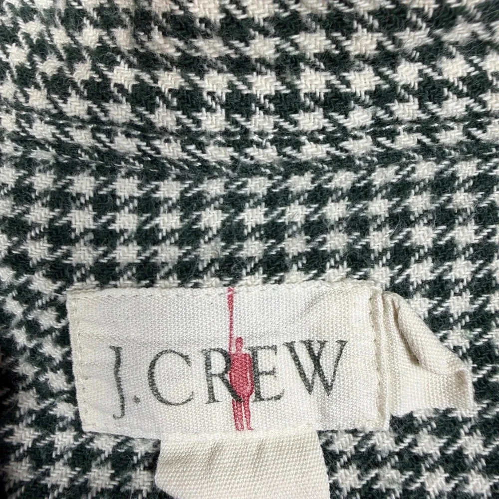 VTG 90s J Crew Oarsman Flannel Shirt Men L Green Houndstooth Button Down Cotton⁠